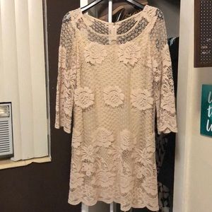 Beige lace dress
